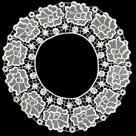 Vintage White Milk Silk Hollow Out Embroidered Lace Fake Collar Floral Doll Style Detachable Collar For Women Clothing Accessories