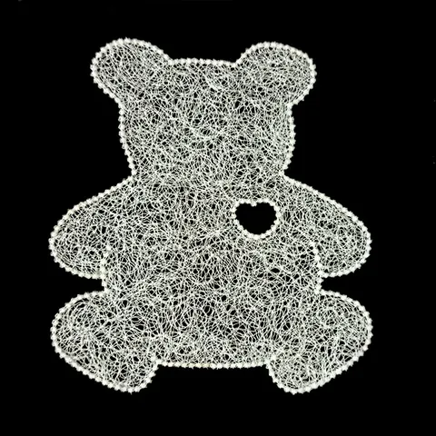 Embroidered Lace Patch Fish Line Hollow Heart Bear Transparent Embroidery Cloth Applique DIY Sewing Lace Trim Accessories
