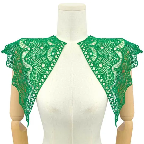 Milk Silk Embroidered Lace Faux Collar Hollow Out Floral Apparel Trim For DIY Wedding Dress Clothing Accessories