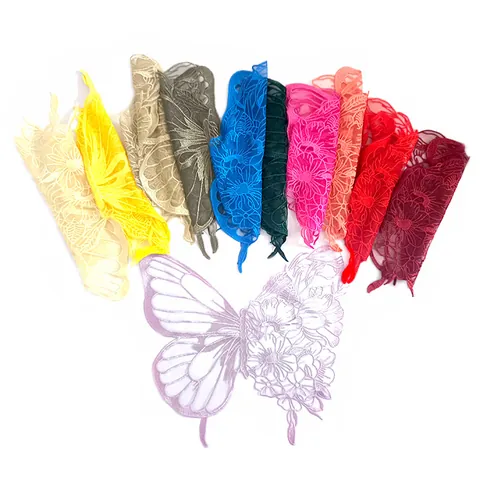 Schmetterling Floral Spitze Stickerei Applikation Patch Für Damen Lingerie Kleid Ausschnitt Dekorativ Milchseide Nähzubehör