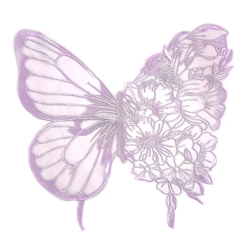 Schmetterling Floral Spitze Stickerei Applikation Patch Für Damen Lingerie Kleid Ausschnitt Dekorativ Milchseide Nähzubehör