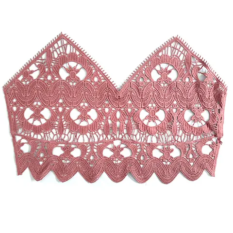 Große Milchseide Stickerei Spitze Kragen Hohl Blume Applikation Für DIY Nähen Unterwäsche BH Kleid Dekoration