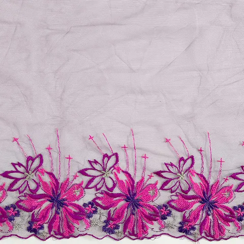 Heavy Embroidery Colorful Floral Lace Trim Mesh Fabric DIY Sewing Accessory For Lingerie Dress Decoration Polyester