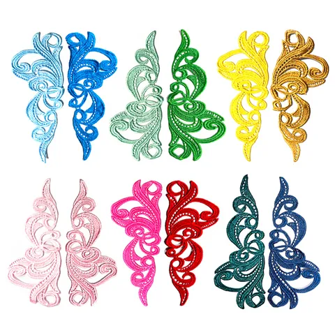 Symmetrical Water Soluble Embroidery Lace Floral Patches 3D Hollow DIY Clothing Accessories Lace Trim For Dress Sewing Craft