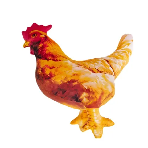 Divertida Almohada de Peluche de Pollo Realista Patrón de Hoja de Repollo Gallo Cojín de Simulación Impresión 3D Muñeco de Animal de Peluche Regalo