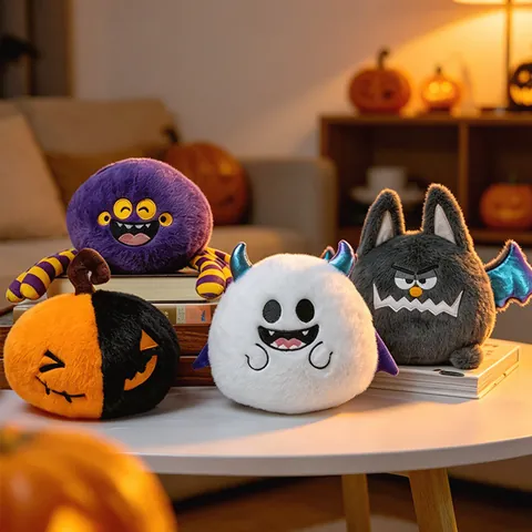 Peluche de Halloween Fantasma Calabaza Murciélago Araña Animal de Peluche Para Niños Decoración de Vacaciones Poliéster Suave Muñecos Caprichosos Regalo