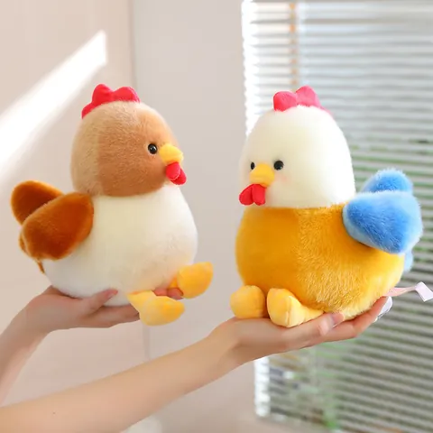 Cartoon Chicken Plush Toy Polyester Soft Stuffed Rooster Doll For Wedding Toss Home Decor Cute Bird Pillow Gift Kids