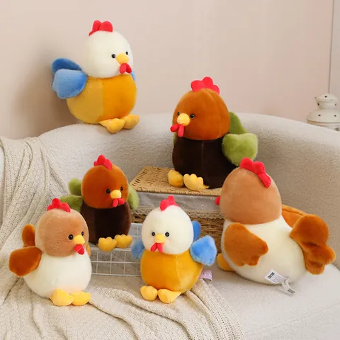 Cartoon Chicken Plush Toy Polyester Soft Stuffed Rooster Doll For Wedding Toss Home Decor Cute Bird Pillow Gift Kids