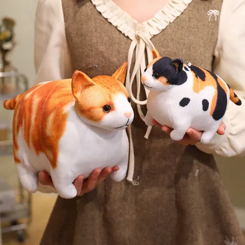 Simulation Fat Cat Plush Toy Soft Stuffed Animal Cat Pillow Kawaii Cartoon Cat Doll For Kids Girls Birthday Gift Home Decor