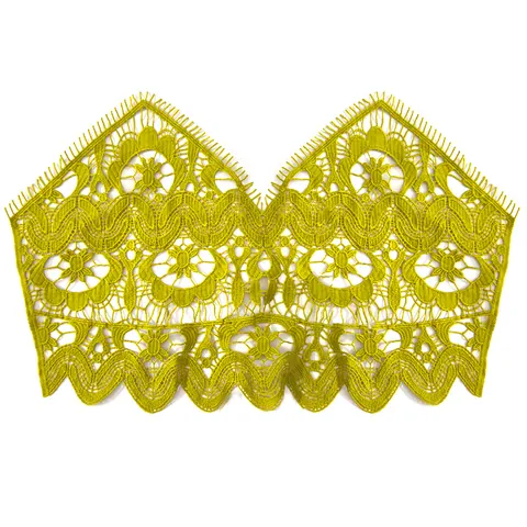 Große Milchseide Stickerei Spitze Kragen Hohl Blume Applikation Für DIY Nähen Unterwäsche BH Kleid Dekoration