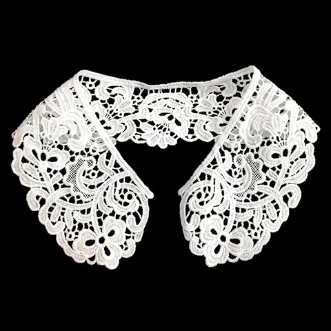 Women Embroidered Lace Fake Collar Water Soluble Hollow Out Floral Pattern Detachable Collar DIY Garment Sewing Accessories