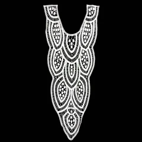 Milk Silk Water Soluble Embroidery Lace False Collar Hollow Out Floral Applique DIY Clothing Accessory White Patch