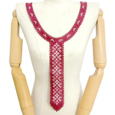 Fashionable Colorful Embroidered Lace Collar Piece For Women Retro Floral Pattern Polyester Fake Collar Accessory Garment Trims