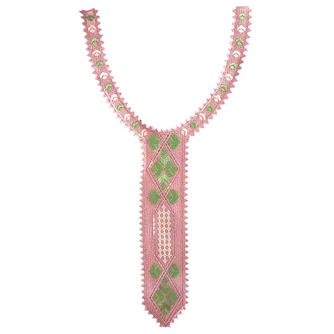 Embroidered Lace False Collar Tie Shape Floral Applique For Women Clothing Accessories DIY Sewing Patch Polyester Neckline