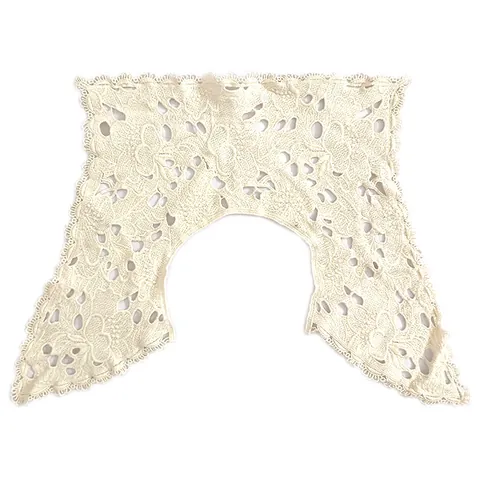 Vintage Cotton Embroidered Lace Detachable False Collar Women Hollow Out Floral Shawl Doll Neckline Clothing Accessories