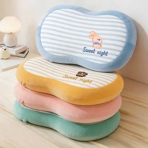 Cartoon Animal Stripe Memory Foam Nap Pillow Ergonomic Slow Rebound Neck Support Pillow For Office School Dormitory Women Kids