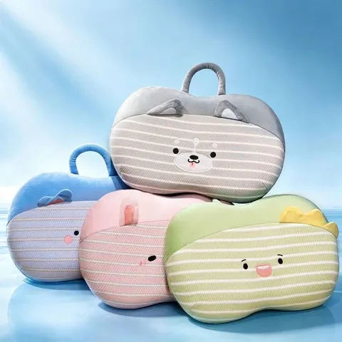 Portable Cartoon Animal Ice Silk Memory Foam Nap Pillow Summer Cooling Desk Prone Sleeping Cushion For Office Student School