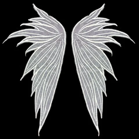 3D Embroidered Wing Lace Applique Milk Silk Organza Patch For Clothing DIY Handmade Fashion Accessory Wing Pair Decor