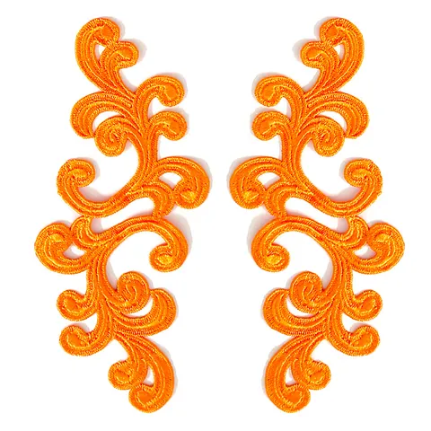 Water Soluble Embroidered Lace Patches Symmetrical 3D Hollow Floral Applique For DIY Clothing Decoration Sewing Accessories Polyester Lace Trim