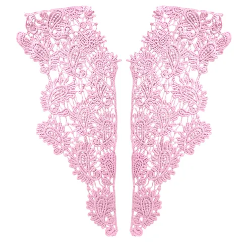 Milk Silk Embroidered Lace Hollow Out Floral Collar Patches Symmetric Water Soluble Lace Applique For Dress Apparel DIY Sewing Trims