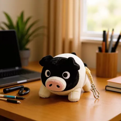 Black Faced Pig Plush Toy Stuffed Animal Crossbody Bag Mini Pendant Earphone Bag Soft Doll Gift For Kids Girls Cute Animal Decor