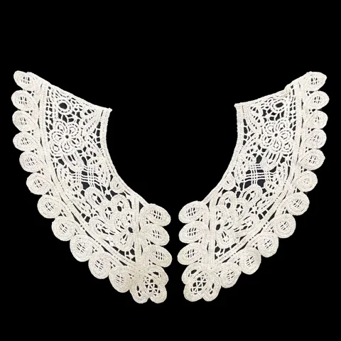 Vintage Polyester Lace Fake Collar Symmetrical Embroidery Hollow Out Doll Collar Detachable Chest Lace For Women Clothing Accessory