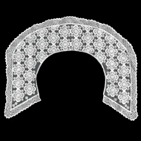 Women Milk Silk Embroidered Detachable Fake Collar White Lace Floral Peter Pan Collar For Dress Decoration Accessories