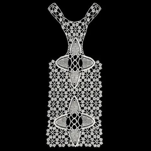 Grande Applique en Dentelle Brodée Ajourée en Soie de Lait Patch de Col Arrière Blanc Floral pour Décoration de Vêtements DIY Femmes