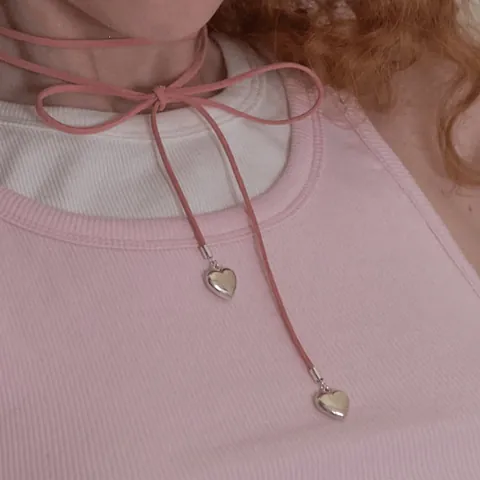 925 Sterling Silver Heart Pendant Necklace For Women Long Cord Multi-way Wearing Ways Ins Style Sweater Chain Choker Jewelry
