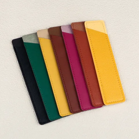 Minimalist PU Leather Single Pen Sleeve Protective Cover Slanted Opening Microfiber Leather Pencil Case For Fountain Pen