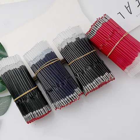 Universal Plastic Pen Refills Bullet Tip Black Blue Red Replacement Gel Ink For Smooth Writing Office School Stationery Supplies