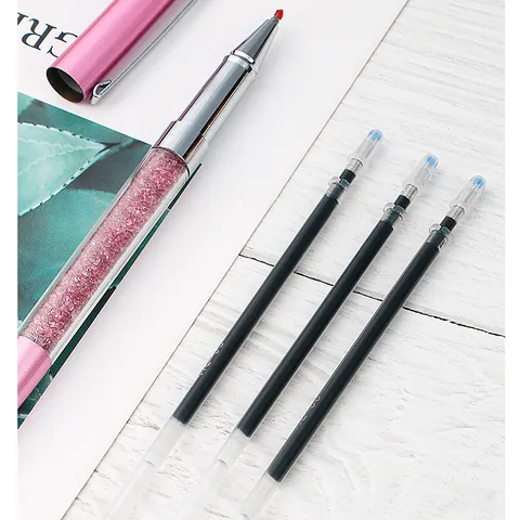 Universal Black Ink Crystal Pen Refills Water Based Rollerball Pen Replacement Fine Tip For Office School Stationery