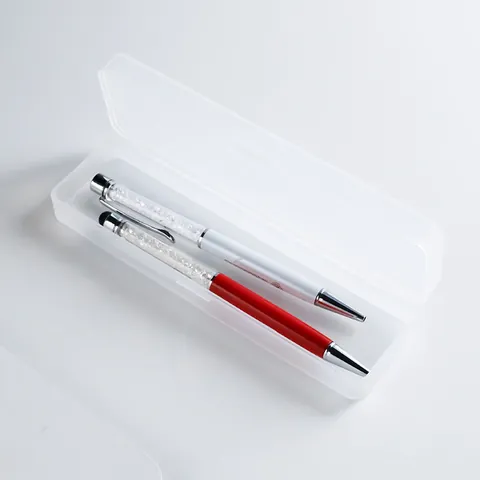 Astuccio in Plastica Trasparente Opaca Scatola Rettangolare per Cancelleria Confezione Regalo Minimalista per Penne e Cosmetici