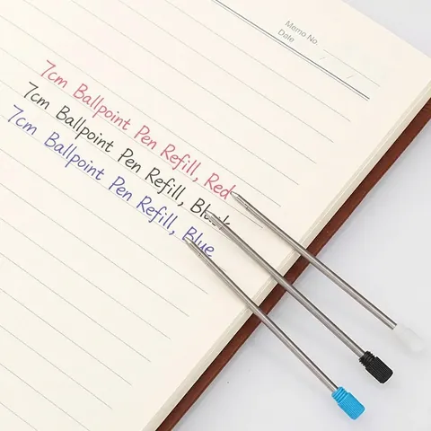 Metal Ballpoint Pen Refills Replacement Short Pen Ink Cartridges Black Blue Red For Crystal Pens Office Writing Supplies