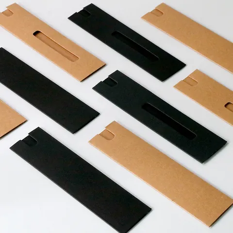 Umweltfreundliche Kraftpapier Stifthülle Minimalistische Karton Stiftkarte Einzelhalter Für Geschäfts Schreibwaren Geschenkverpackung Schwarz Weiß Braun