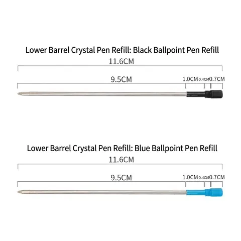 Universal Metal Ballpoint Pen Refills Stainless Steel Rotating Oil Based Ink Replacement For Office School Stationery