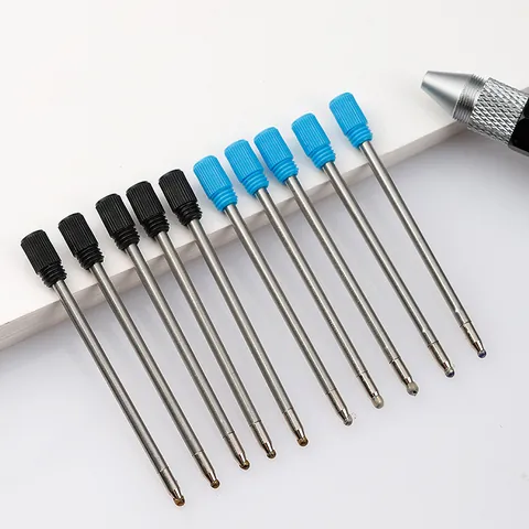 Durable Metal Ballpoint Pen Refills Universal Smooth Writing Replacement Core For Crystal Pens Black Blue Ink Office School Supplies