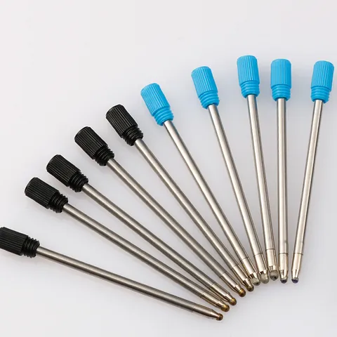 Durable Metal Ballpoint Pen Refills Universal Smooth Writing Replacement Core For Crystal Pens Black Blue Ink Office School Supplies