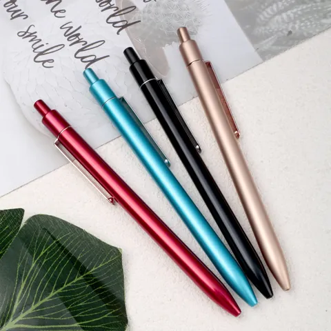 Slim Metal Gel Pen Retractable Aluminum Rollerball Pen With Metal Clip For Business Office School Writing Gift Gel Ink Pen