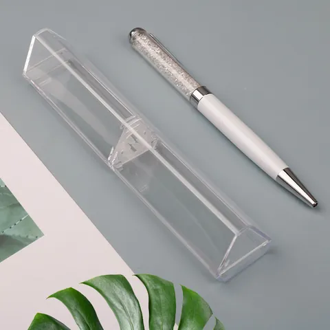 Astuccio in Plastica Trasparente Triangolare Portatile Custodia Singola per Studenti Ufficio Organizer da Scrivania Minimalista