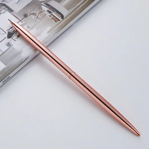 Professional Slim Metal Rotating Ballpoint Pen Durable Zinc Alloy Signature Pen For Office Hotel Bank Business Writing