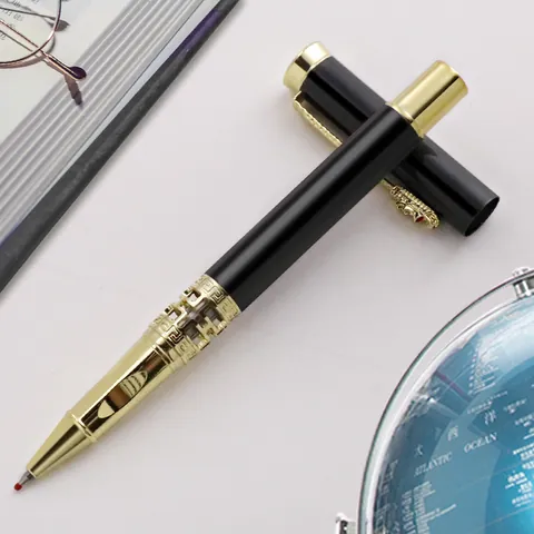 Creative Dragon Head Clip Metal Signature Pen Heavy Feel Business Gel Pen Office Writing Gift Pen Hollow Pattern Design