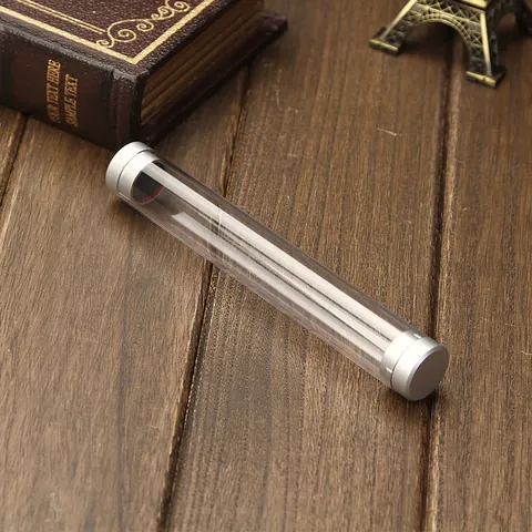 Modern Transparent Cylindrical Pen Case Clear Plastic Storage Tube For Single Pen Office School Supplies Stationery Gift Box