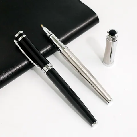 Professional Business Metal Rollerball Pen Minimalist Sign Pen 0.5mm Nib Brushed Metal Executive Writing Pen For Office School Supplies