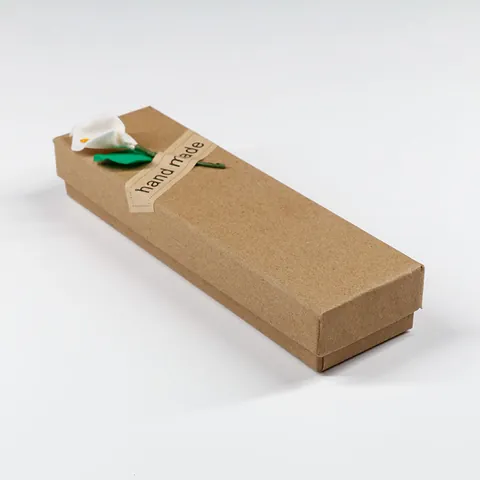 Scatola Regalo in Carta Kraft Vintage per Penna a Fontana Fatta a Mano Minimalista Rettangolare Con Fodera in Fioccatura Per Gioielli Posate Conservazione Esposizione