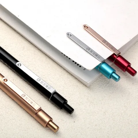 Slim Metal Gel Pen Retractable Aluminum Rollerball Pen With Metal Clip For Business Office School Writing Gift Gel Ink Pen