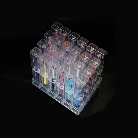 24 Grid Transparent Acrylic Display Stand Plastic Storage Box Desktop Organizer For Pen Lipstick Nail Polish Storage Rack