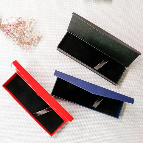 Caja De Regalo Elegante De Cartón Con Tapa Magnética Para Bolígrafos Joyas Caja De Embalaje Con Forro De Terciopelo