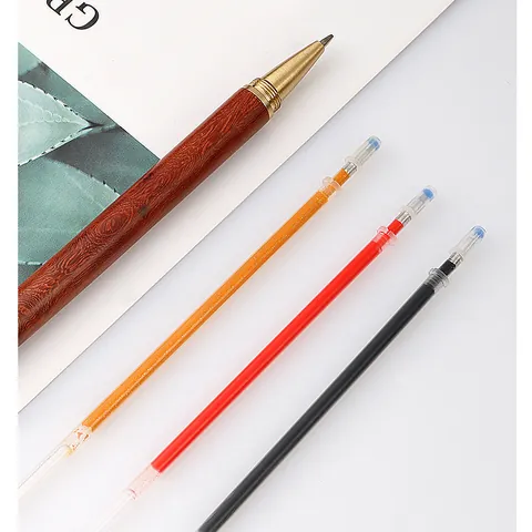 Universal Rollerball Pen Refills 0.5mm Bullet Tip Black Gold Red Ink Plastic Metal School Office Stationery Refill
