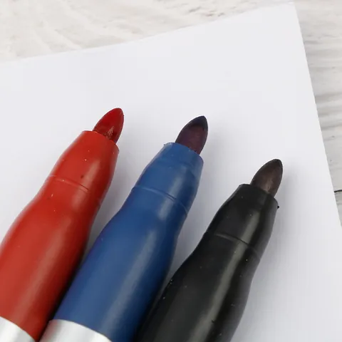 Waterproof Permanent Marker Oil-Based Marking Pen Black Red Blue Quick Drying Round Tip Large Ink Marker For Office School